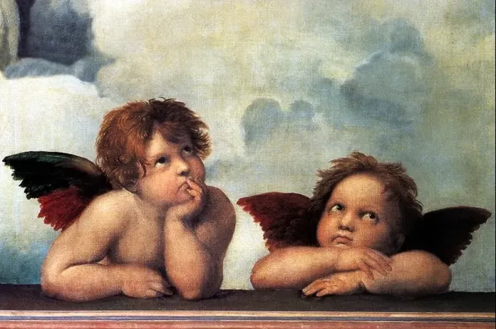 Framed Print : fine arts, Raphael, Santi: The Angels of the Sistine Madonna Framed Print : fine arts, Raphael, Santi: The Angels of the Sistine Madonna