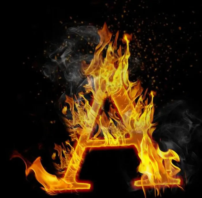 Framed Print : A as a fire letter isolated on a black. A as a fire letter Framed Print : A as a fire letter isolated on a black. A as a fire letter