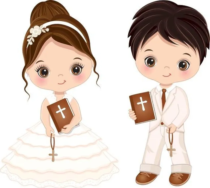 Framed Print : First Communion for Kids. Vector 1st Communion for Cute Little Girl and Boy Framed Print : First Communion for Kids. Vector 1st Communion for Cute Little Girl and Boy