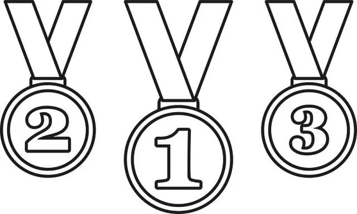 Framed Print : First second and third place medals or medallions as prize for championship winner in outline vector set Framed Print : First second and third place medals or medallions as prize for championship winner in outline vector set