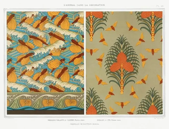 Framed Print : Fish-Nautilus-Moth / Illustration from L'animal dans la decoration (1897) by Maurice Pillard Verneuil Framed Print : Fish-Nautilus-Moth / Illustration from L'animal dans la decoration (1897) by Maurice Pillard Verneuil