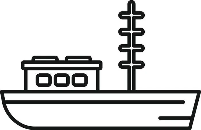 Framed Print : Fishing boat icon, outline style