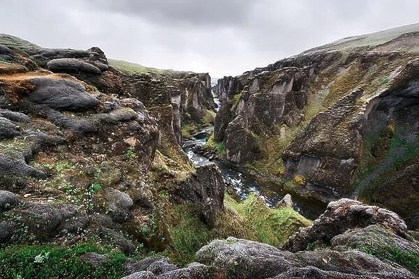 Fjadrargljufur canyon in South east Iceland