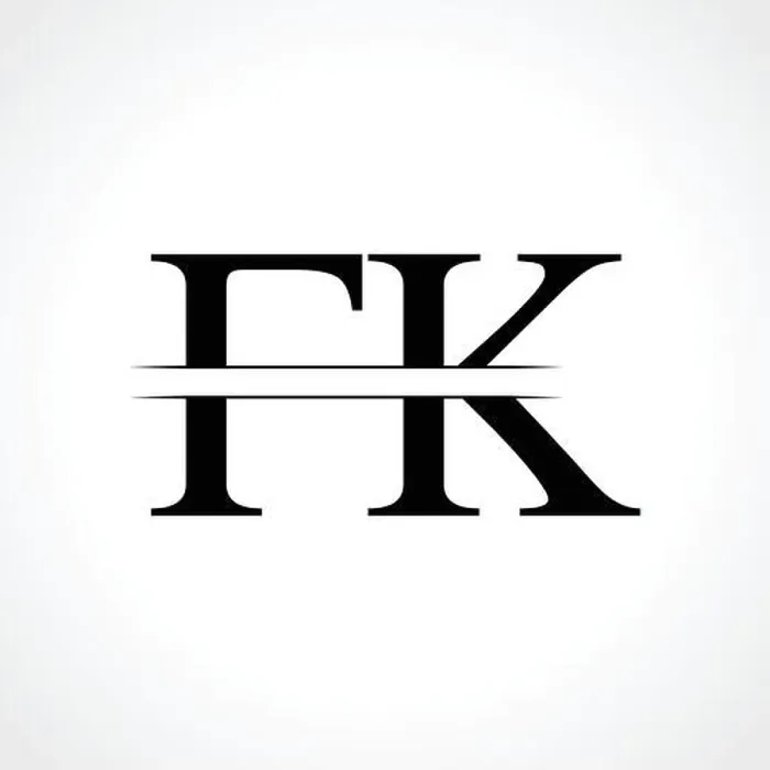 Framed Print : FK letter Type Logo Design vector Template. Abstract Letter FK logo Design