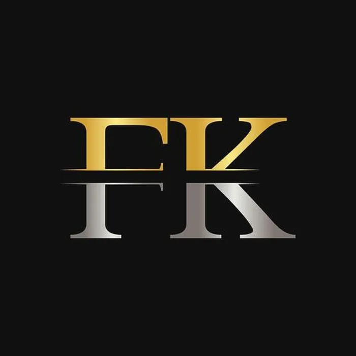 Framed Print : FK letter Type Logo Design vector Template. Abstract Letter FK logo Design
