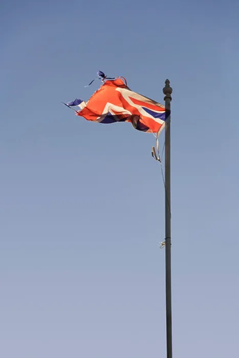 Framed Print : flag in tatters
