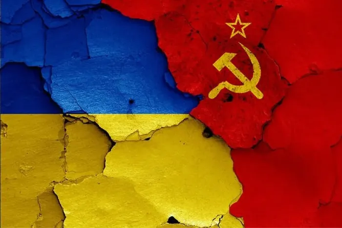 Framed Print : flags of Ukraine and Soviet union Framed Print : flags of Ukraine and Soviet union