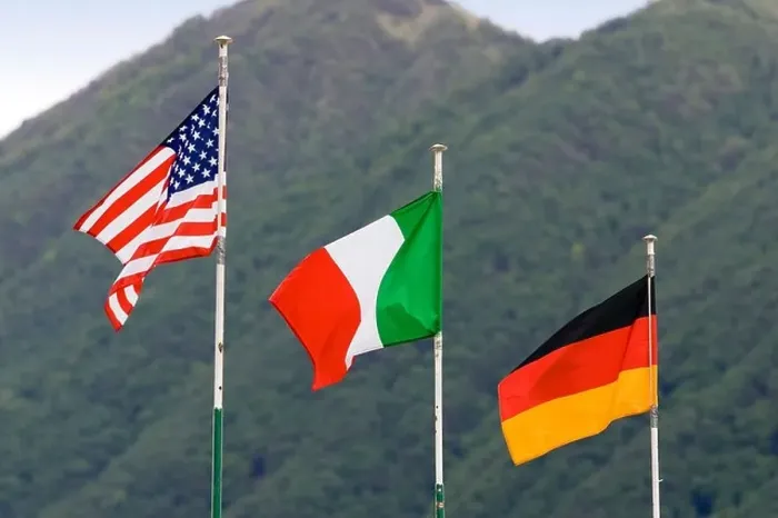 Framed Print : flags of the USA Italy and Germany Framed Print : flags of the USA Italy and Germany