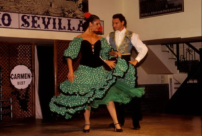 Framed Print : Flamenco dancers, El Patio Sevillano, Seville, Seville Province, Spain Framed Print : Flamenco dancers, El Patio Sevillano, Seville, Seville Province, Spain