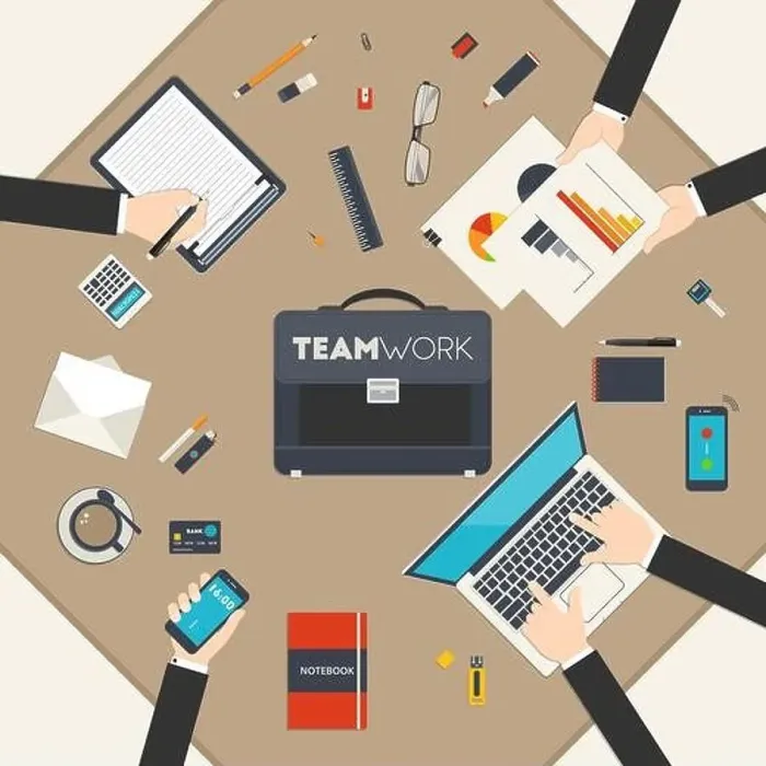 Framed Print : Flat style modern design concept of teamwork Framed Print : Flat style modern design concept of teamwork