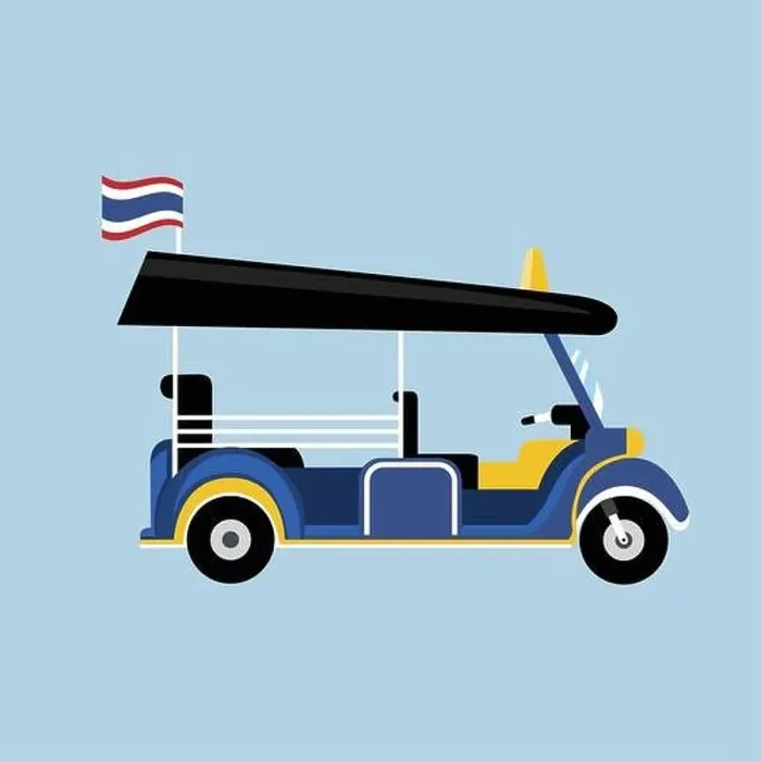 Framed Print : Flat Tuk tuk in Thailand vector with Thai flag and isolated background.Thai taxi vector Framed Print : Flat Tuk tuk in Thailand vector with Thai flag and isolated background.Thai taxi vector