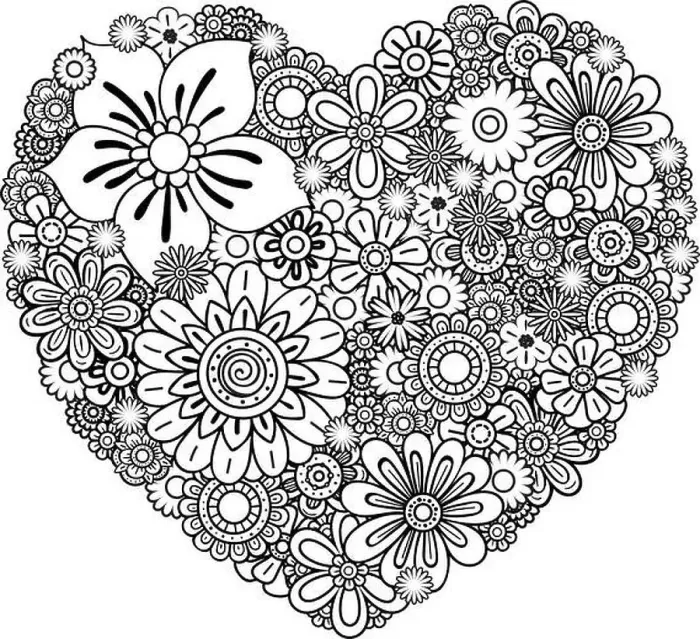 Framed Print : Floral heart. Valentines day adult coloring page. Vector illustration. Isolated on white background Framed Print : Floral heart. Valentines day adult coloring page. Vector illustration. Isolated on white background