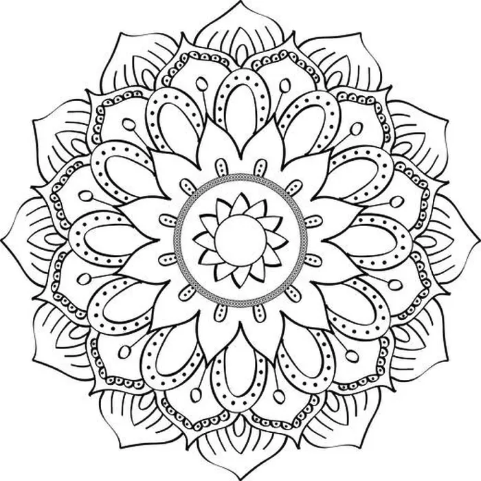 Framed Print : floral mandala diwali decoration drawn monochrome icon vector illustration design
