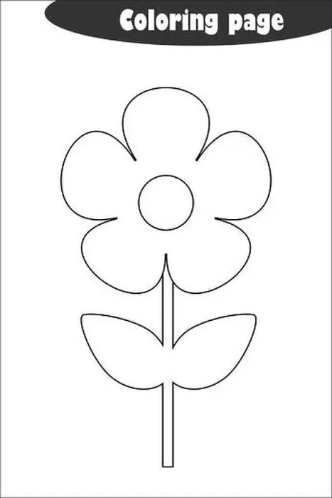 Framed Print : Flower in cartoon style, coloring page Framed Print : Flower in cartoon style, coloring page