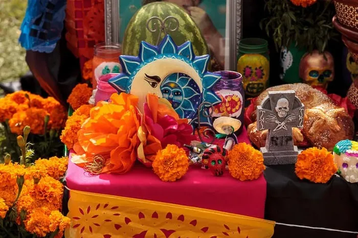 Framed Print : Flower and skeleton dog, cat and bird alter at Dia de los Muertos, Day of the dead, in Los Angeles at the Hollywood Forever Ceme Framed Print : Flower and skeleton dog, cat and bird alter at Dia de los Muertos, Day of the dead, in Los Angeles at the Hollywood Forever Ceme
