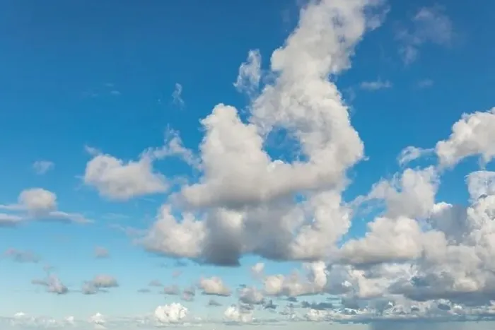Framed Print : Fluffy white clouds and blue sky. Nature Framed Print : Fluffy white clouds and blue sky. Nature