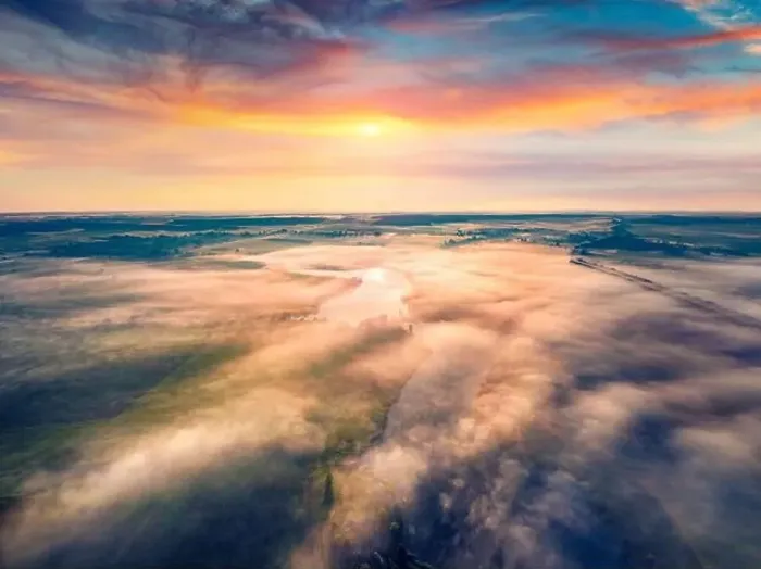 Framed Print : Flying above the clouds on drone Framed Print : Flying above the clouds on drone
