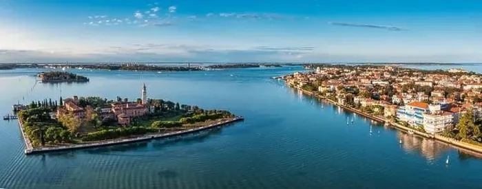 Framed Print : Flying over small Venice islands in Venetian lagoon Framed Print : Flying over small Venice islands in Venetian lagoon
