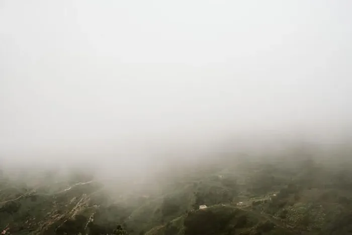 Framed Print : Fog over beautiful hilly terrain Framed Print : Fog over beautiful hilly terrain