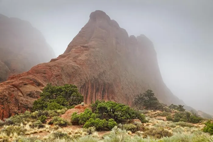 Framed Print : Foggy morning in the Arches National park, Utah, USA Framed Print : Foggy morning in the Arches National park, Utah, USA