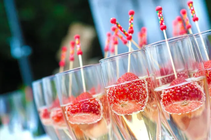 Framed Print : Food and catering.Wedding celebration and banquet.Strawberries and cava cup Framed Print : Food and catering.Wedding celebration and banquet.Strawberries and cava cup