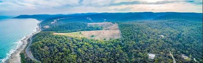 Framed Print : Forest near the Ocean - wide aerial panorama Framed Print : Forest near the Ocean - wide aerial panorama