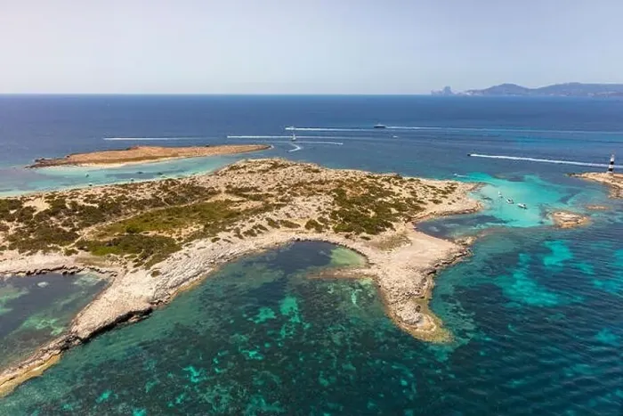 Framed Print : formentera, beautiful sea of baleares islands, aerial view Framed Print : formentera, beautiful sea of baleares islands, aerial view