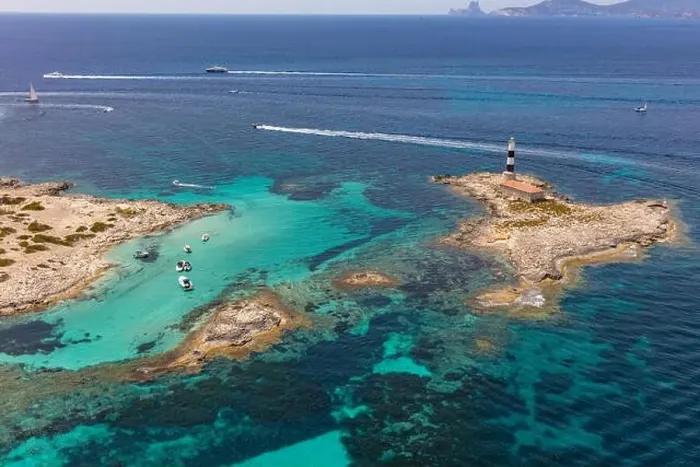 Framed Print : formentera, beautiful sea of baleares islands, aerial view Framed Print : formentera, beautiful sea of baleares islands, aerial view