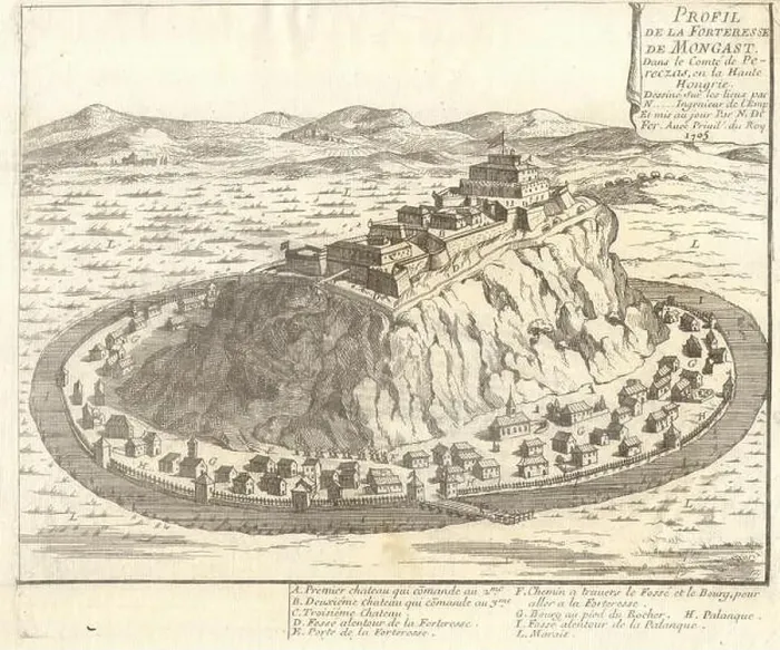 Framed Print : Forteresse de Mongast'. Munkacs Vara. Mukachevo Castle. Ukraine. DE FER, 1705 Framed Print : Forteresse de Mongast'. Munkacs Vara. Mukachevo Castle. Ukraine. DE FER, 1705
