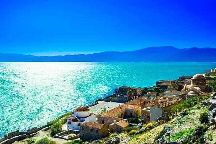 Framed Print : Fortified City Monemvasia Laconia, Greece, Peloponnese