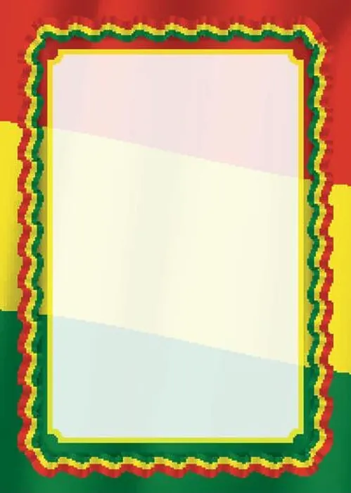 Framed Print : Frame and border of ribbon with Bolivia flag, template elements for your certificate and diploma. Vector Framed Print : Frame and border of ribbon with Bolivia flag, template elements for your certificate and diploma. Vector