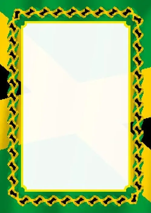 Framed Print : Frame and border of ribbon with Jamaica flag, template elements for your certificate and diploma. Vector Framed Print : Frame and border of ribbon with Jamaica flag, template elements for your certificate and diploma. Vector