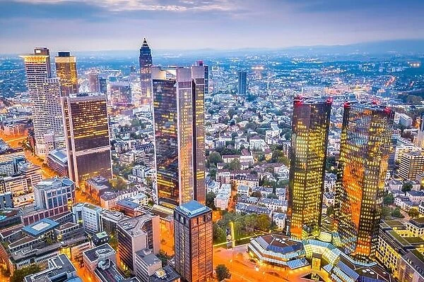 Frankfurt, Germany Cityscape at dusk