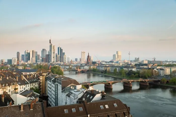 Framed Print : Frankfurt am Main. Image of Frankfurt am Main skyline at morning in Germany Framed Print : Frankfurt am Main. Image of Frankfurt am Main skyline at morning in Germany