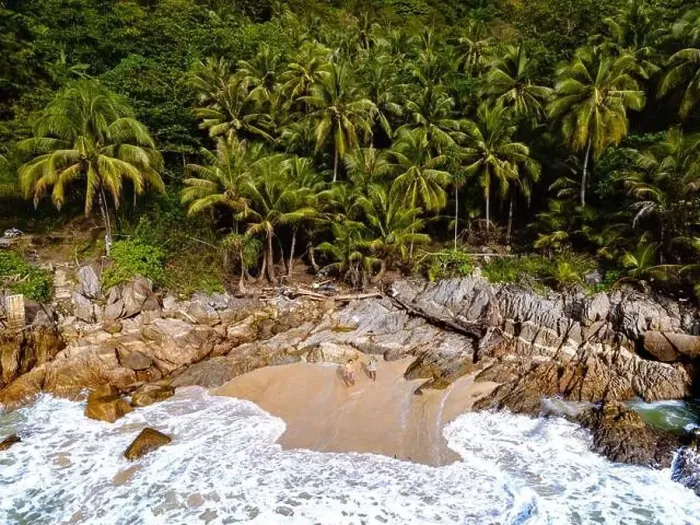 Framed Print : Freedom beach Phuket Thailand, aerial drone view at a tropical beach with palm trees in Phuket Thailand Framed Print : Freedom beach Phuket Thailand, aerial drone view at a tropical beach with palm trees in Phuket Thailand