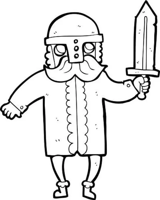 Framed Print : freehand drawn black and white cartoon saxon warrior Framed Print : freehand drawn black and white cartoon saxon warrior