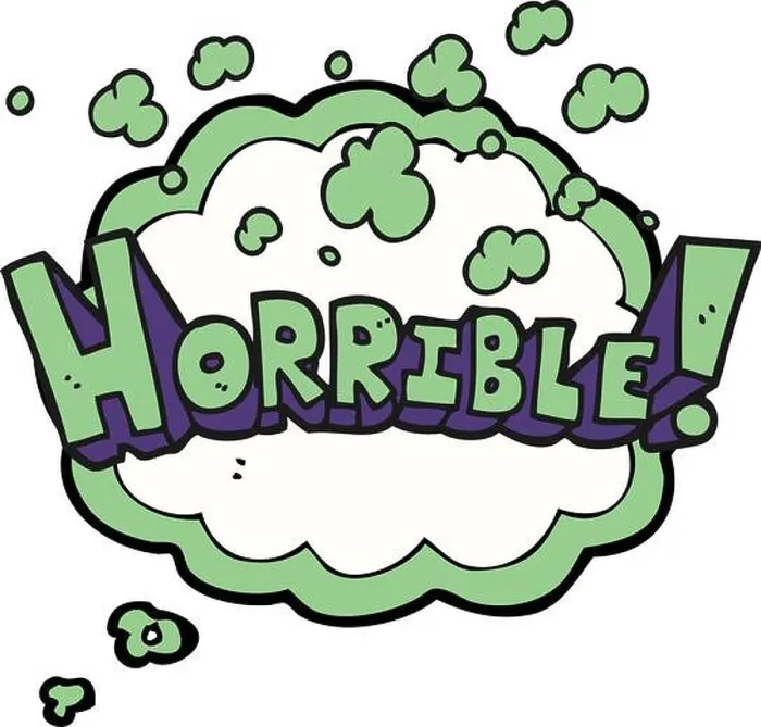 Framed Print : freehand drawn thought bubble cartoon word horrible Framed Print : freehand drawn thought bubble cartoon word horrible