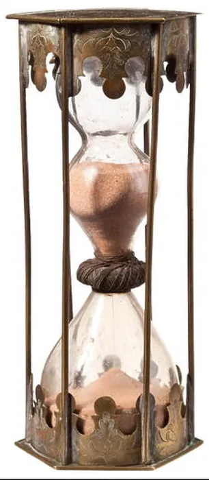 Framed Print : A French hourglass with a three-piece bulb Framed Print : A French hourglass with a three-piece bulb