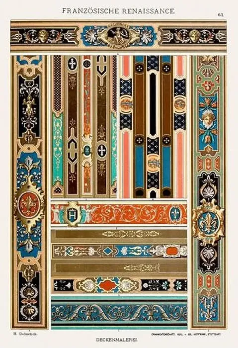 Framed Print : French Renaissance Ornamentation