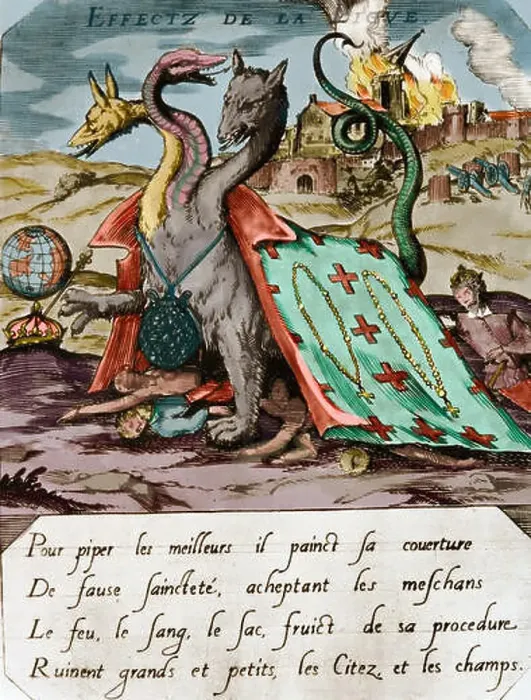 Framed Print : French Wars of Religion between French Catholics and Protestant (Huguenots)