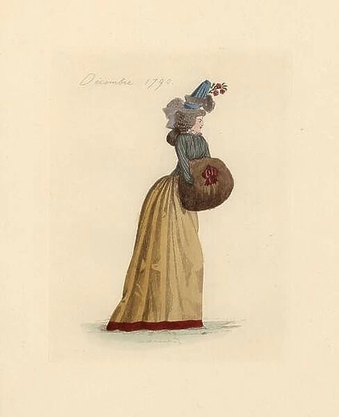 French woman wearing the fashion of December 1790