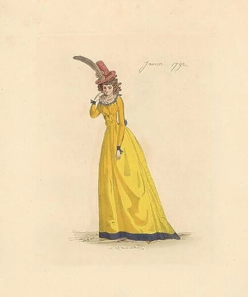 French woman wearing the fashion of January 1792
