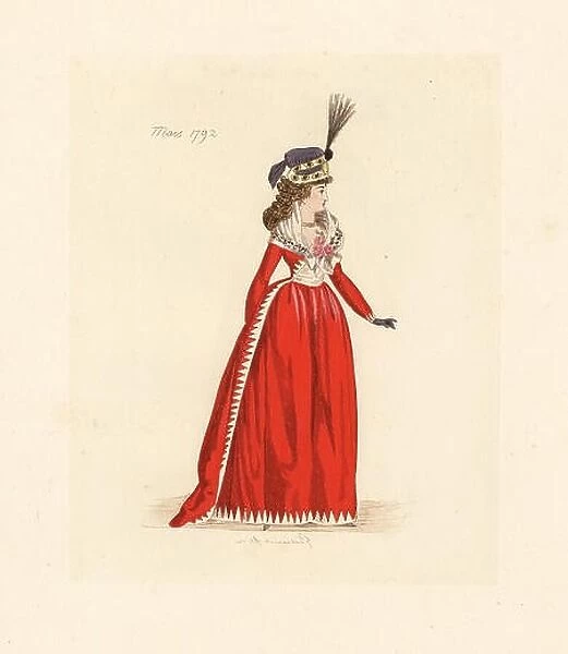 French woman wearing the fashion of March 1792