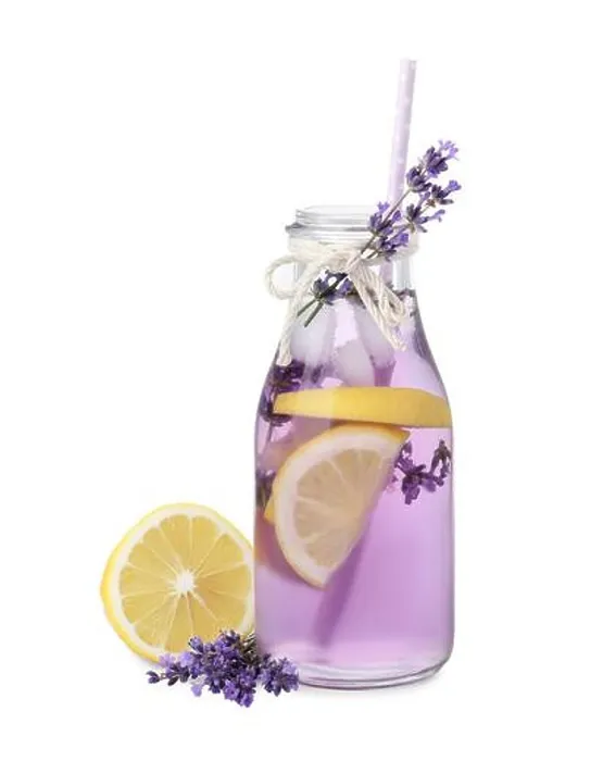 Framed Print : Fresh delicious lemonade with lavender and straw on white background Framed Print : Fresh delicious lemonade with lavender and straw on white background