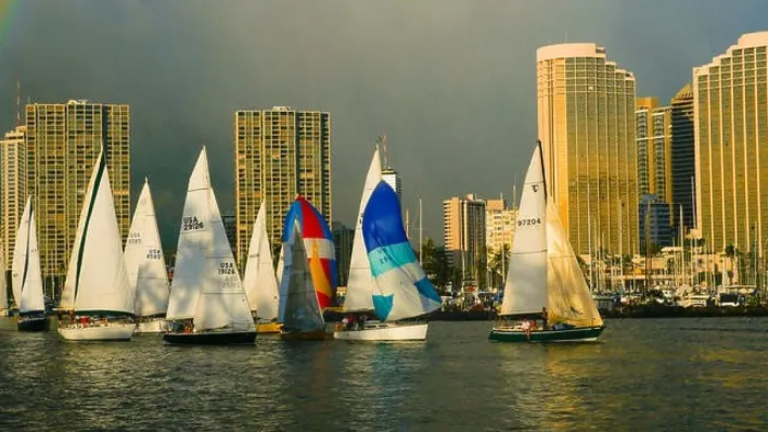Framed Print : Friday night sailboat race, Ala Wai Yacht Harbor, Ala Moana Beach Park, Waikiki, Honolulu, Hawaii Framed Print : Friday night sailboat race, Ala Wai Yacht Harbor, Ala Moana Beach Park, Waikiki, Honolulu, Hawaii