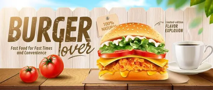 Framed Print : Fried chicken burger banner ads on wooden table and white fence in 3d illustration. Fried chicken burger banner ads Framed Print : Fried chicken burger banner ads on wooden table and white fence in 3d illustration. Fried chicken burger banner ads