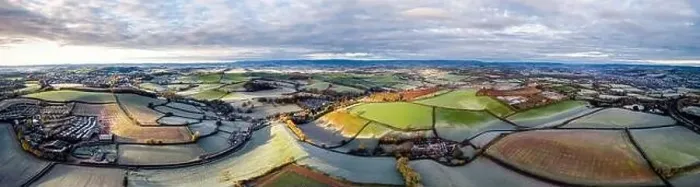 Framed Print : Frosty fields and farms from a drone, Torquay, Torbay, Devon, England, Europe Framed Print : Frosty fields and farms from a drone, Torquay, Torbay, Devon, England, Europe