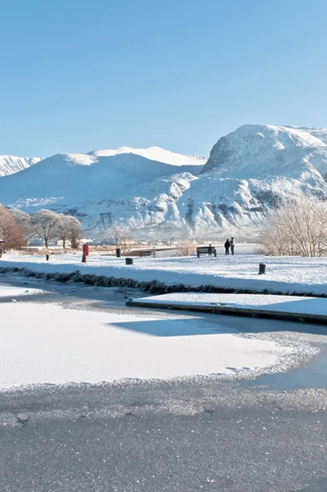 Framed Print : Frozen Caledonian Canal at Corpach nr Fort William Highland Scotland looking towards snow capped Ben Nevis Framed Print : Frozen Caledonian Canal at Corpach nr Fort William Highland Scotland looking towards snow capped Ben Nevis