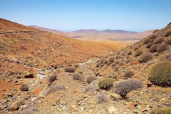 Fuerteventura Island, landscape of Park Natural de Betancuria, Spain, Canary Islands