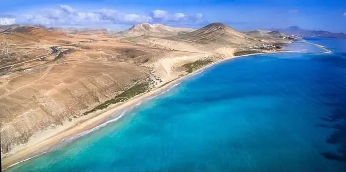 Framed Print : Fuerteventura sea sceney aerial drone view Framed Print : Fuerteventura sea sceney aerial drone view